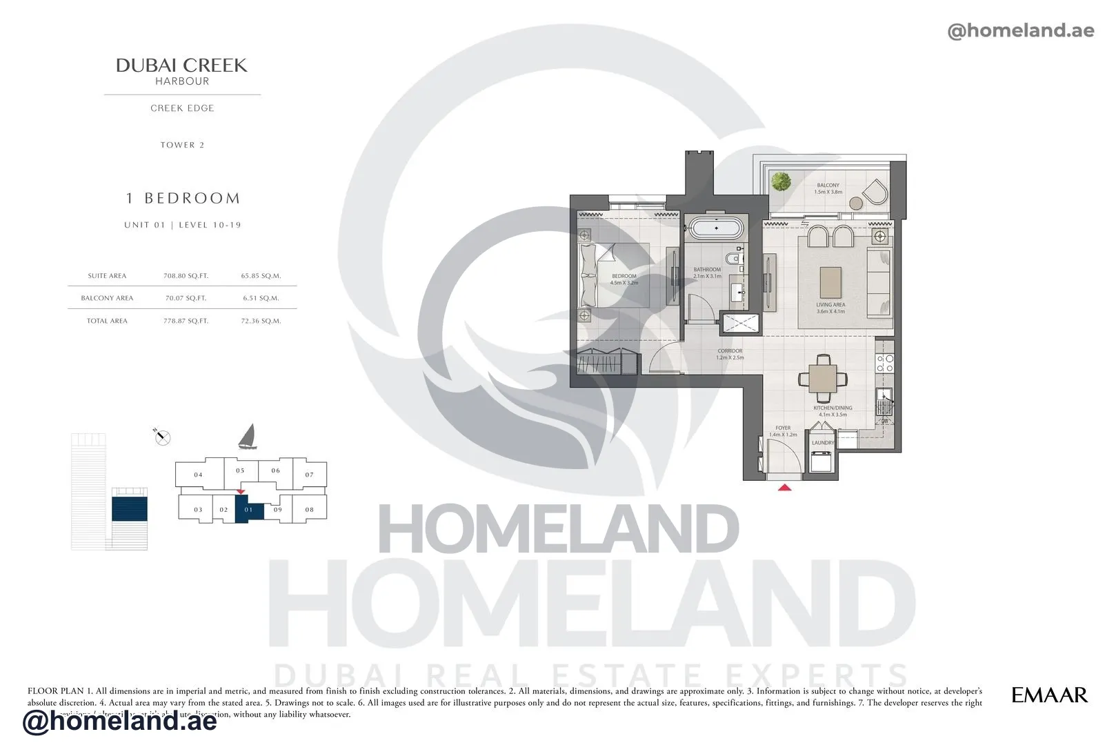 Creek Edge, Tower 2, 1 BR, Unit 01, Level 10-19, 778 SQFT