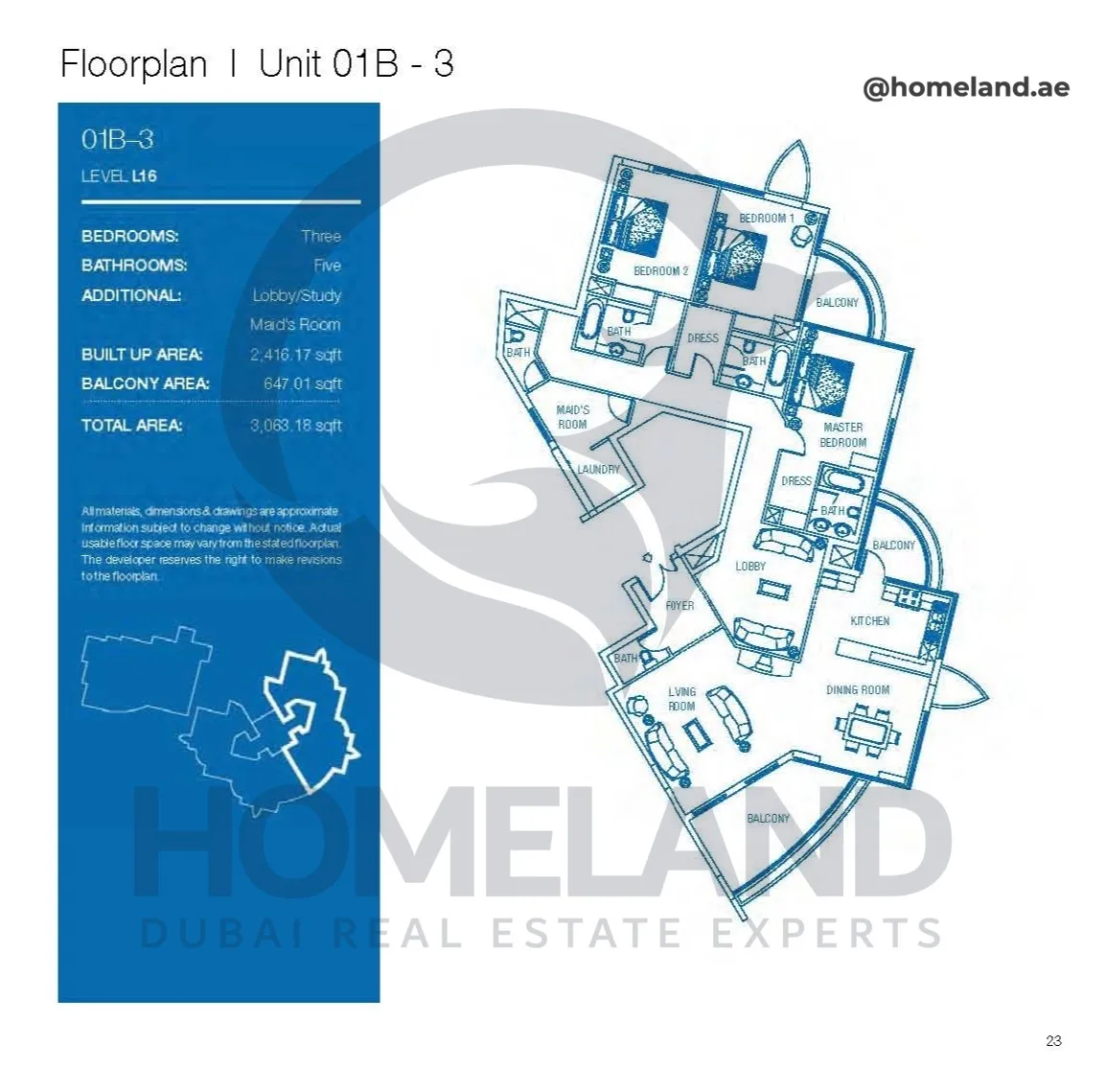 Atlantic Tower, 3 BR, Level L16, Unit 01B-3, 3063 SQFT