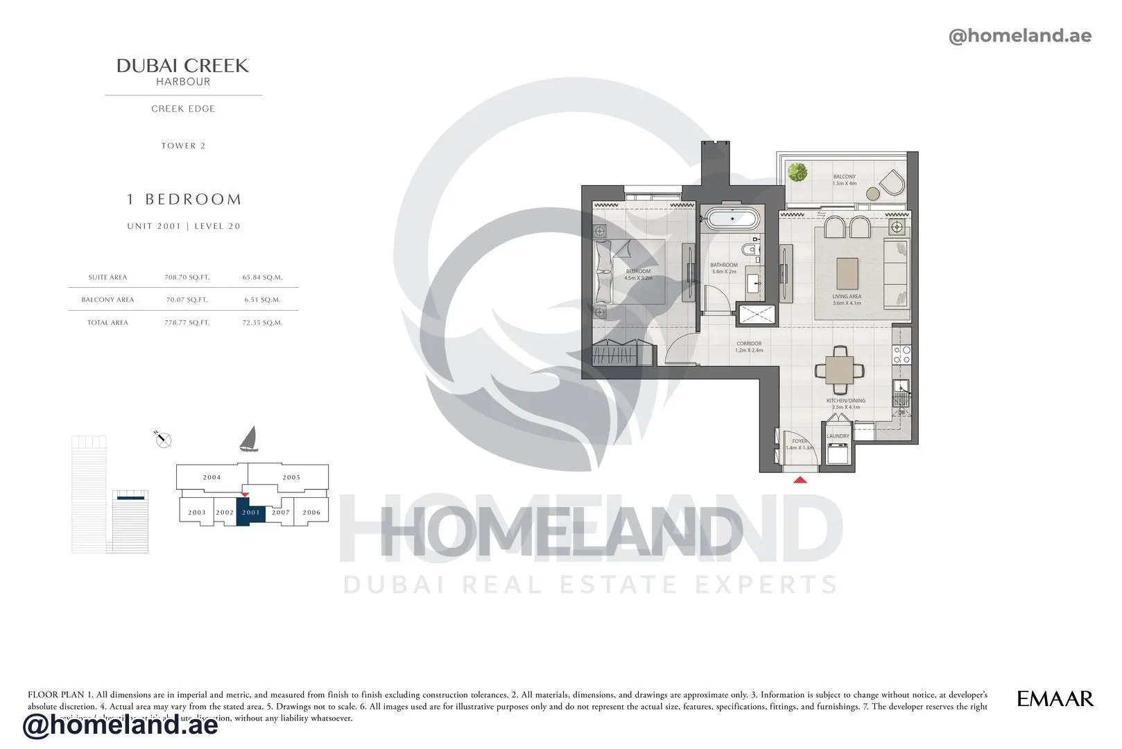 Creek Edge, Tower 2, 1 BR, Unit 2001, Level 20, 778 SQFT
