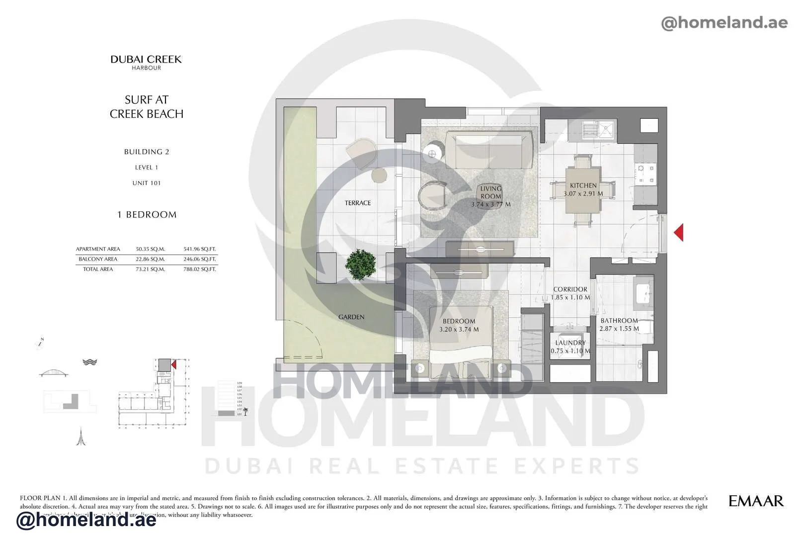 Surf, Building 2, Level 1, Unit 101, 1 BR, 788 SQFT