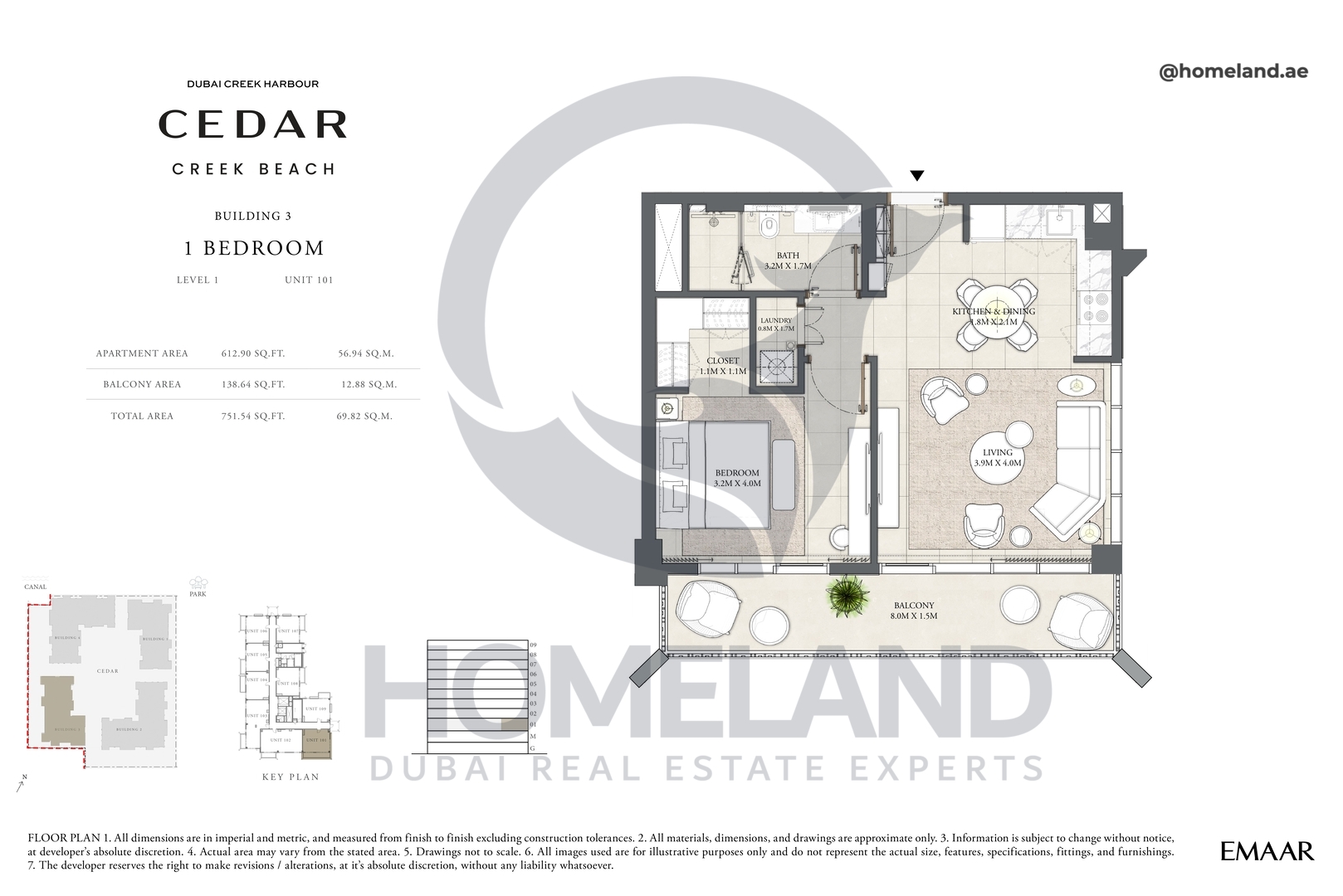 Cedar, Building 3, 1 BR, Level 1, Unit 101, 751 SQFT