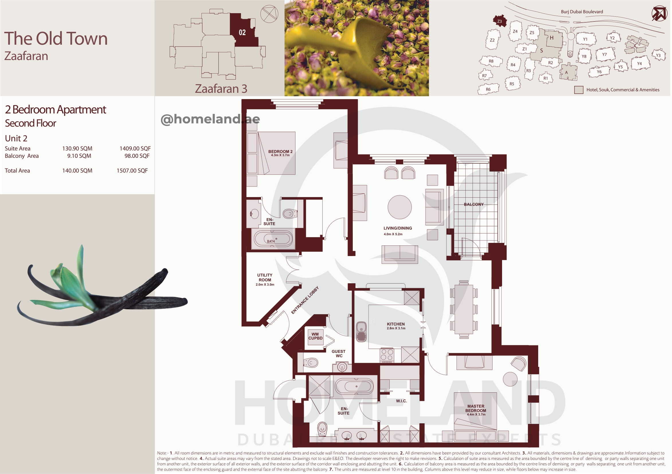 The Old Town Zaafaran 3, Second Floor, 2 BR, Unit 2, 1507 SQFT