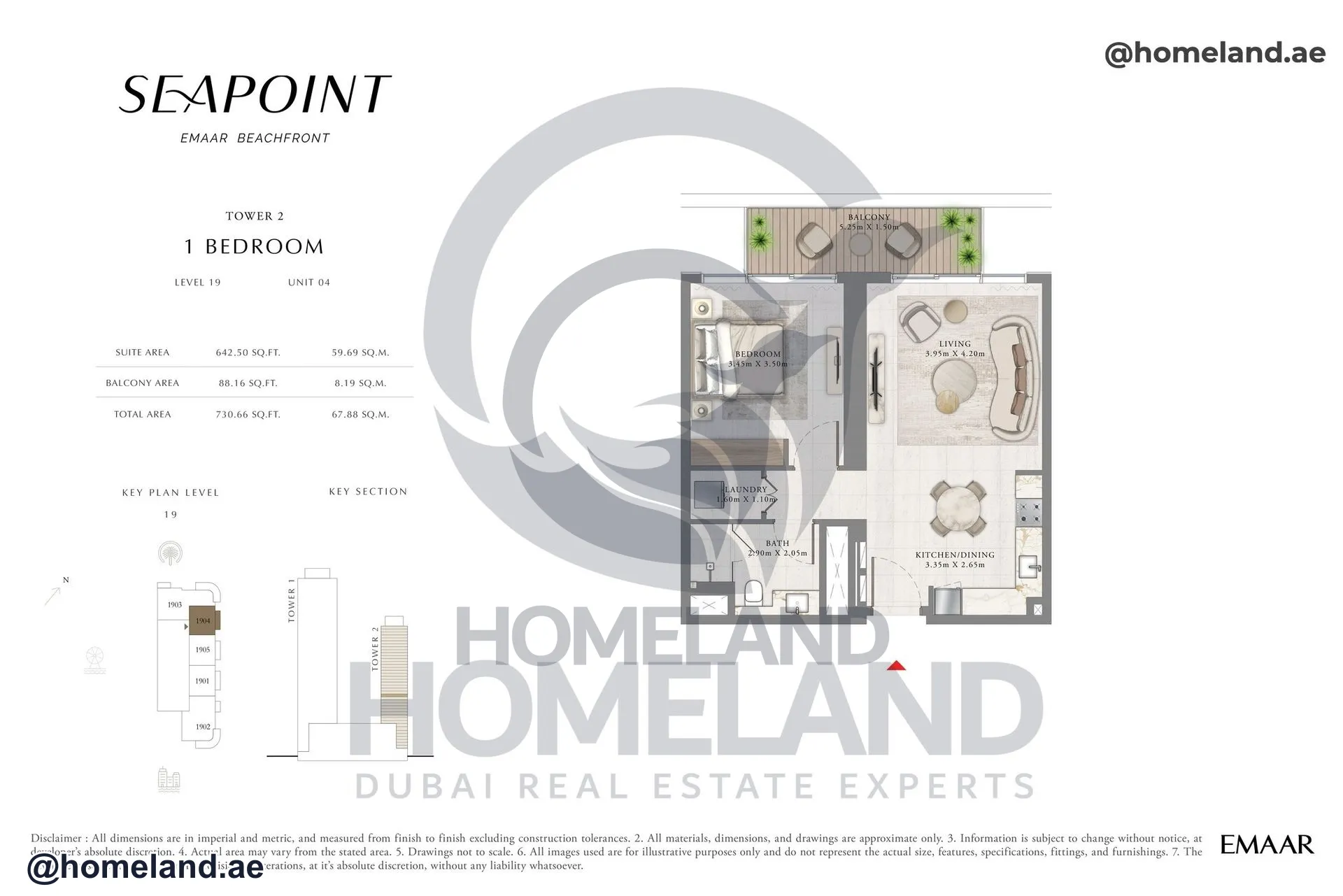 Seapoint Tower 2, 1 BR, Level 19, Unit 04, 730 SQFT