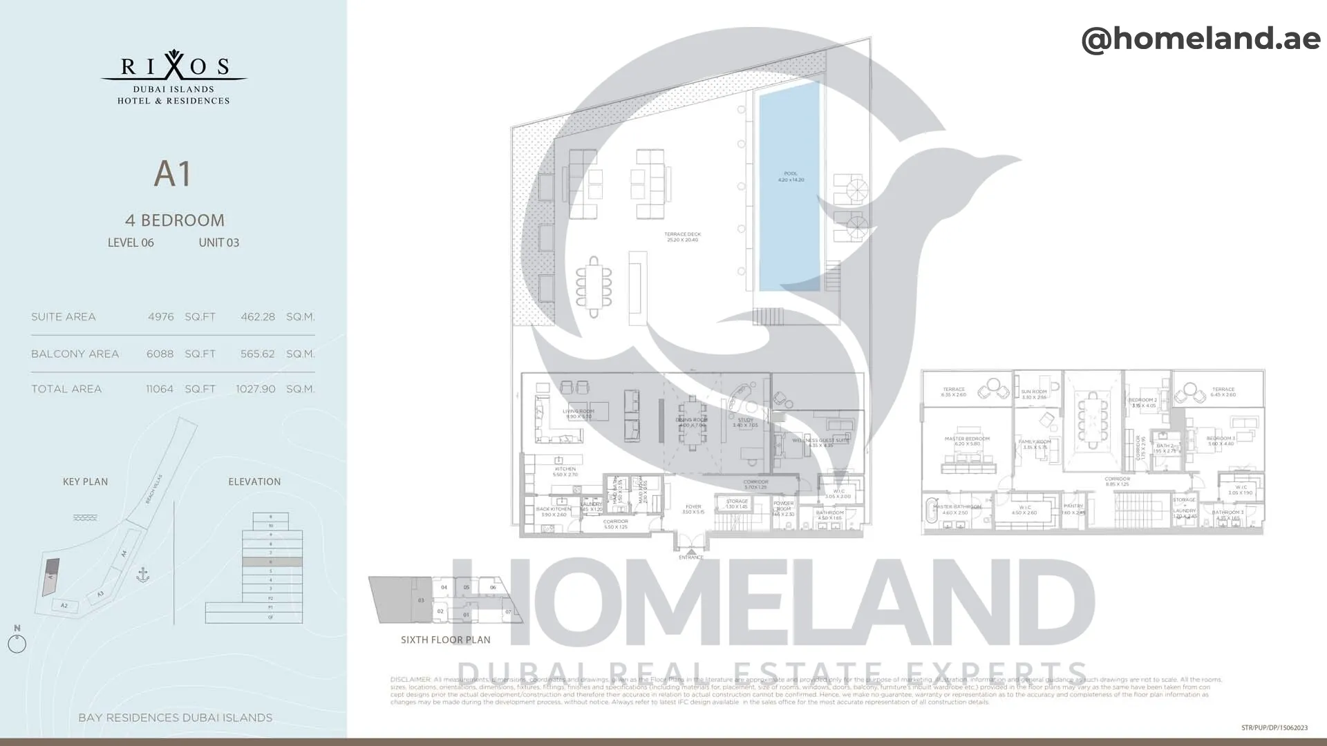 Rixos, A1, 4 BR, Level 6, Unit 03, 11064 SQFT