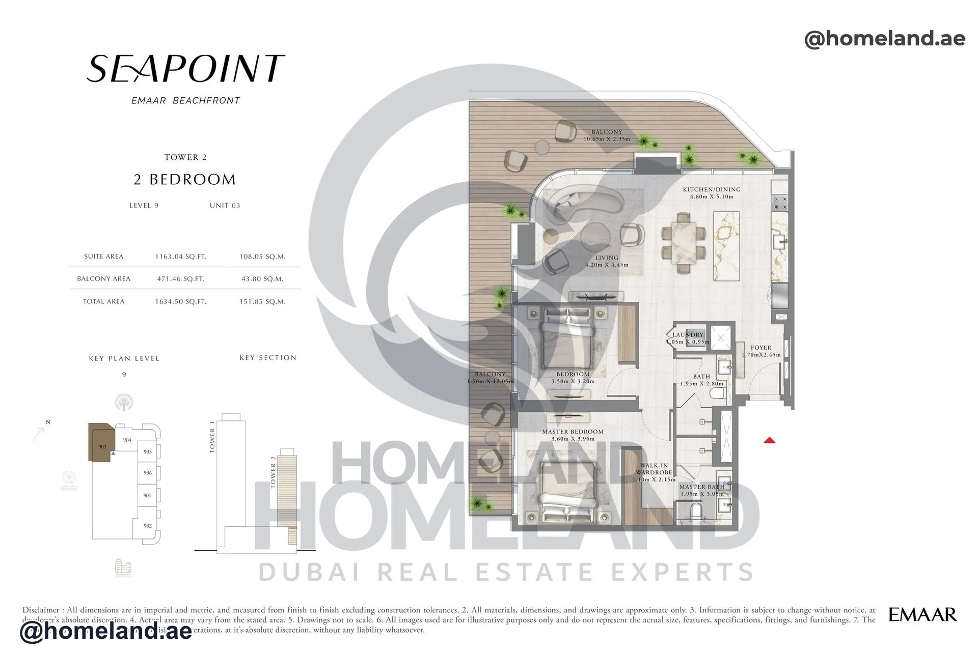 Seapoint Tower 2, 2 BR, Level 9, Unit 03, 1634 SQFT