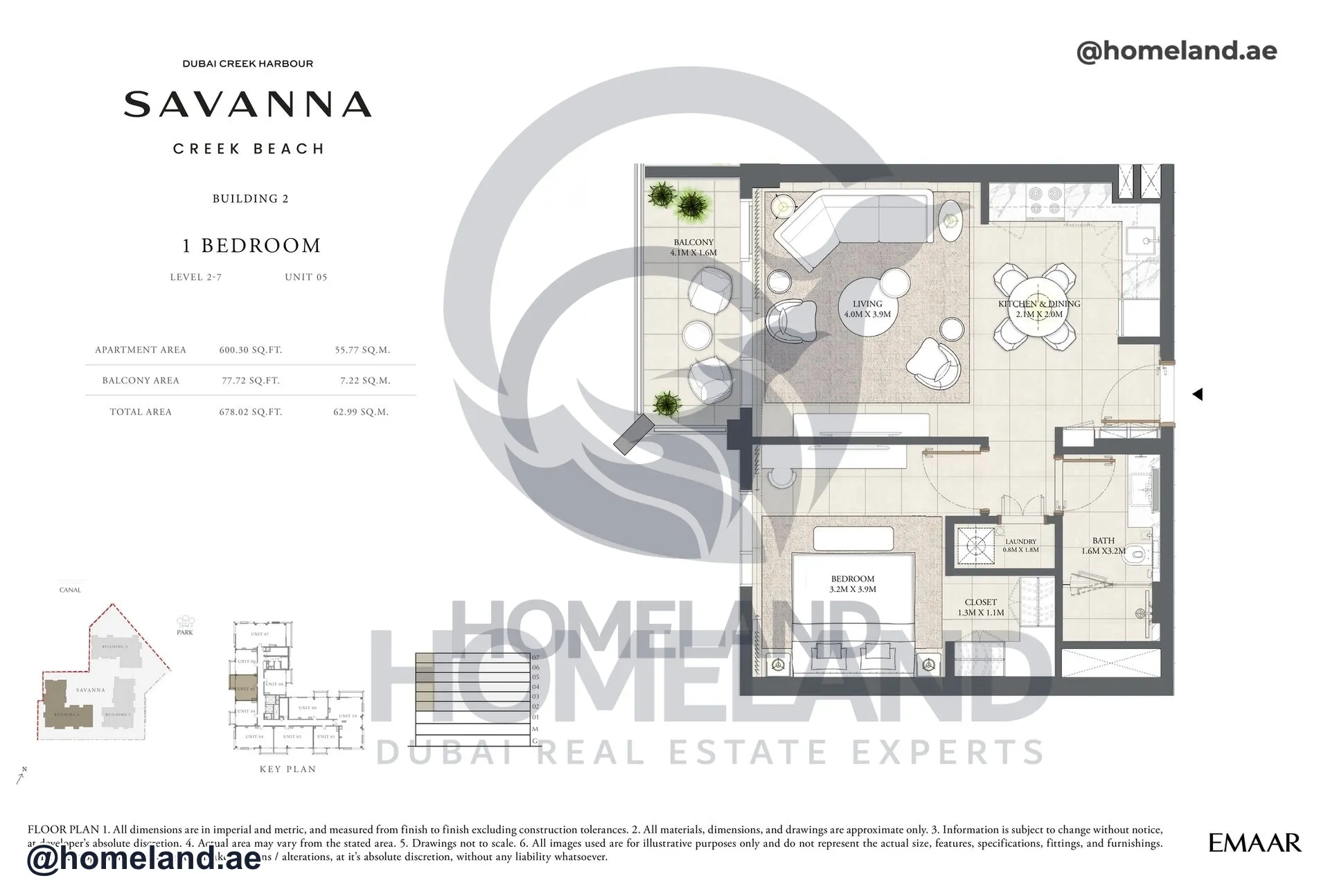 Savanna, Building 2, 1 BR, Level 2-7, Unit 05, 678 SQFT