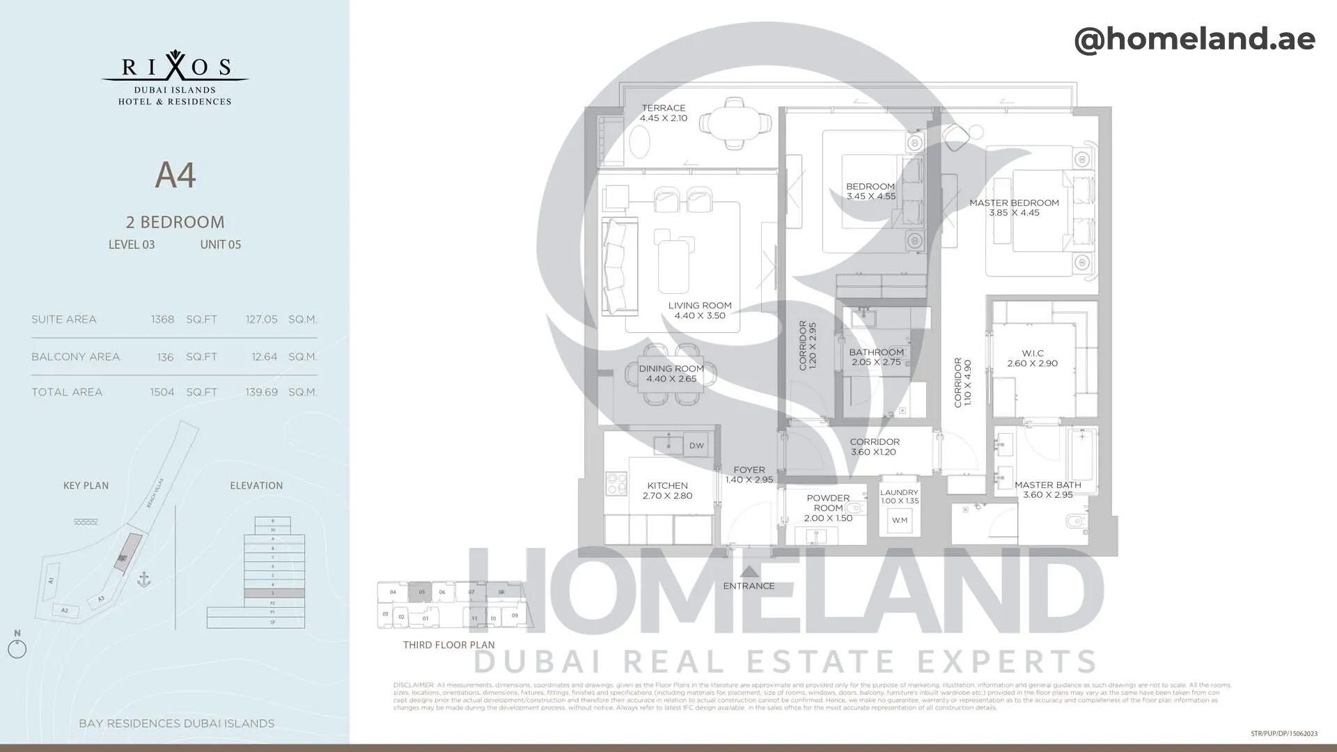 Rixos, A4, 2 BR, Level 3, Unit 05, 1504 SQFT