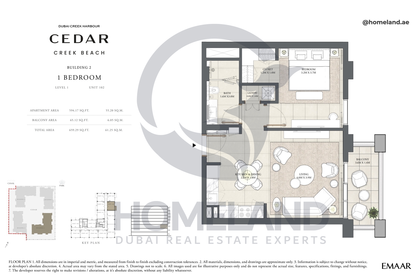 Cedar, Building 2, 1 BR, Level 1, Unit 102, 659 SQFT