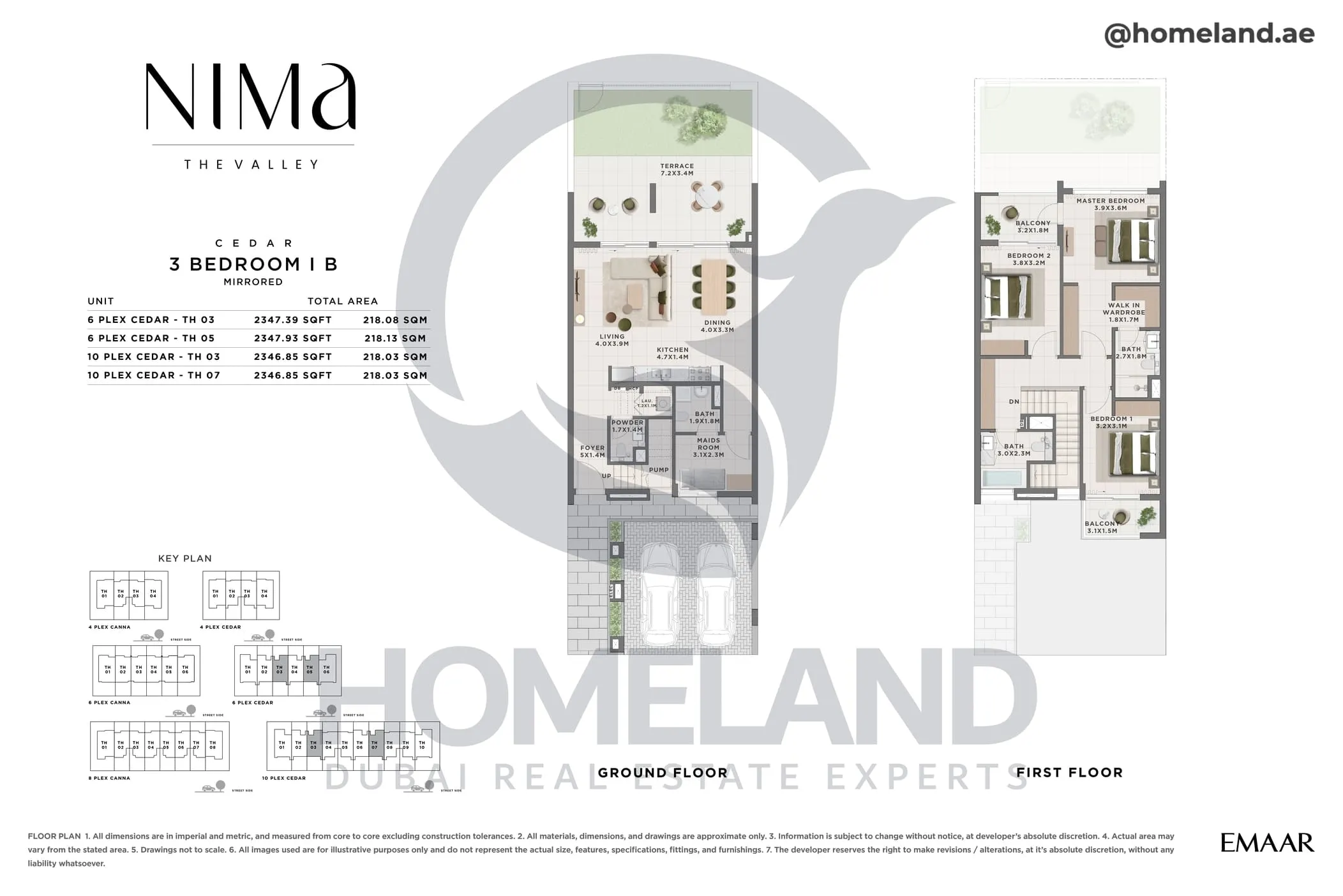 Nima, Cedar, 3 BR, Type B, Mirrored, Unit 6 Plex Cedar TH 03 - 6 Plex Cedar TH 05 - 10 Plex Cedar TH 03 - 10 Plex Cedar TH 07, 2347 SQFT