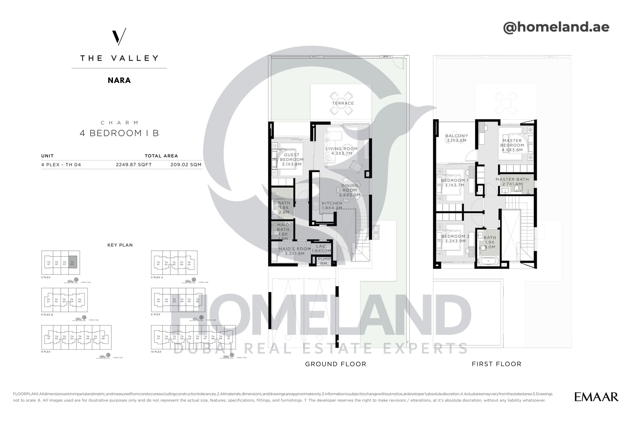 The Valley, Nara, Charm, 4 BR, Type B, Unit 4 Plex - TH 04. 2249 SQFT