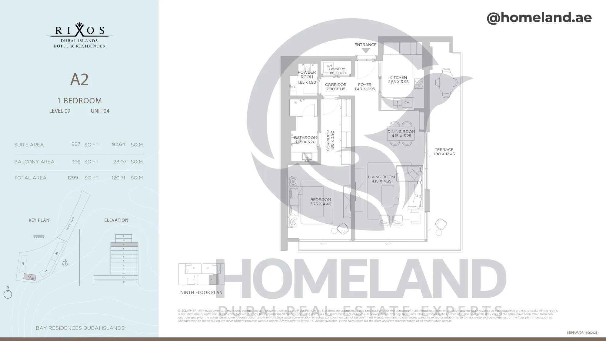 Rixos, A2, 1 BR, Level 9, Unit 04, 1299 SQFT
