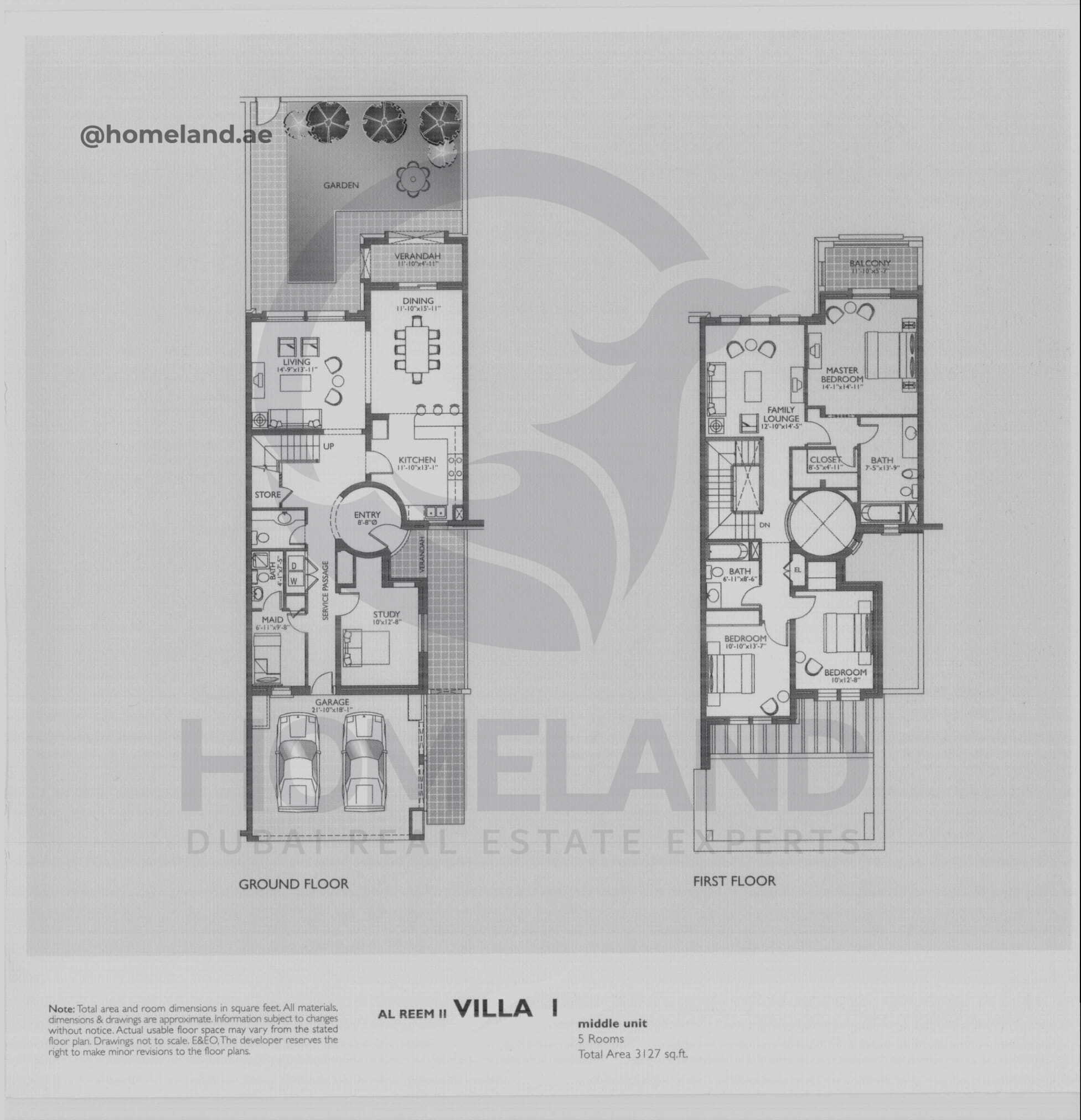 Al Reem 2, Villa 1, Middle Unit, 5 BR, 3127 SQFT