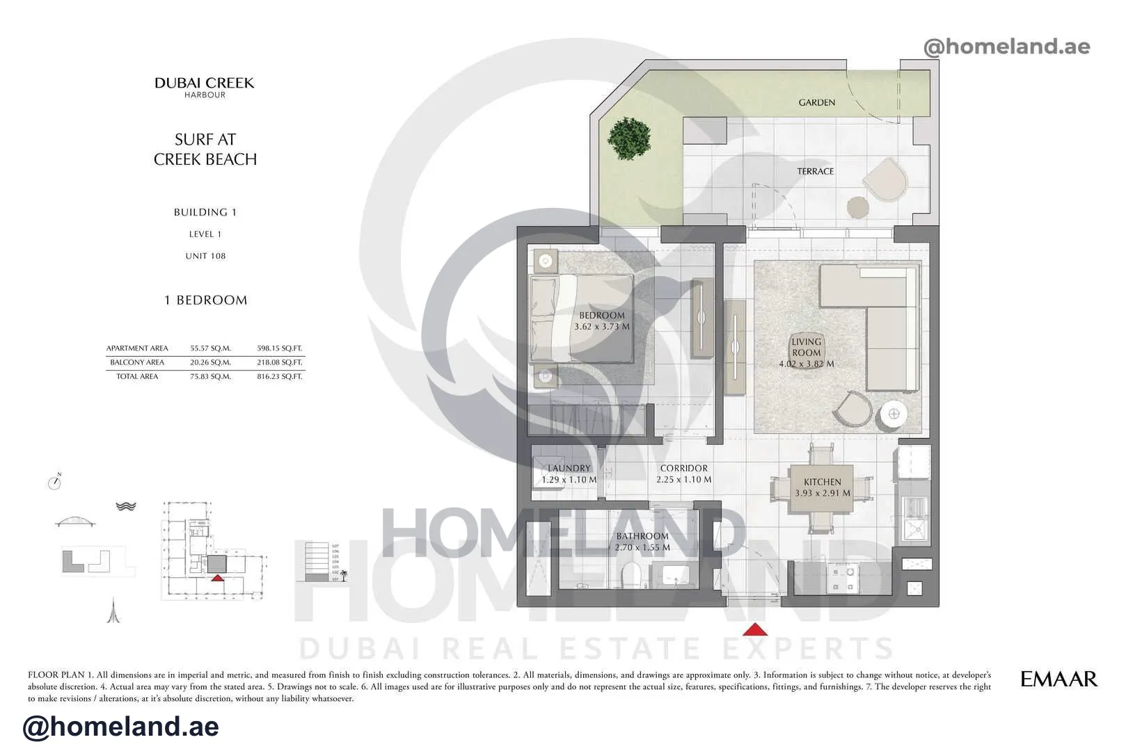Surf, Building 1, Level 1, Unit 108, 1 BR, 816 SQFT