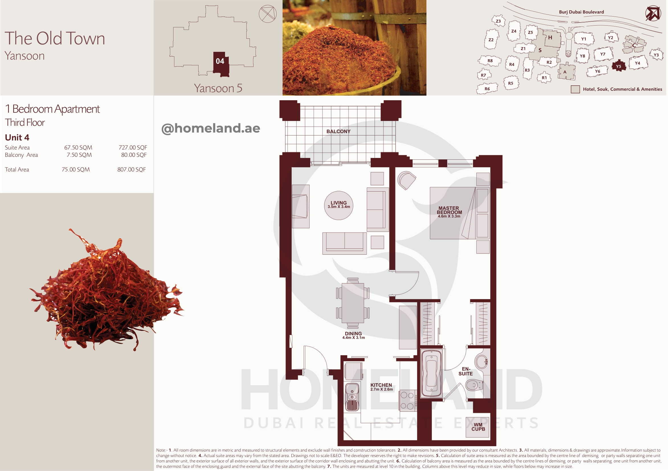 The Old Town Yansoon 5, Third Floor, 1 BR, Unit 4, 807 SQFT