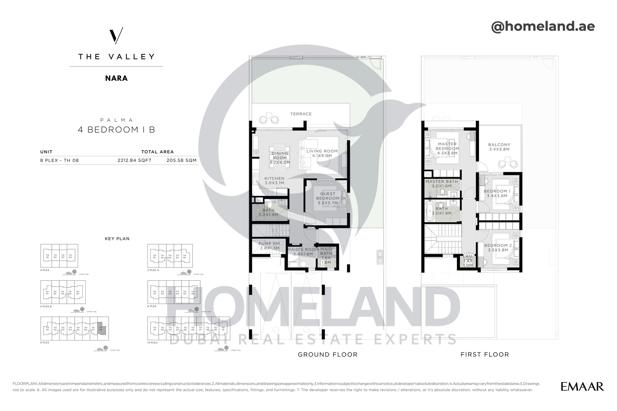 The Valley, Nara, Palma, 4 BR, Type B, Unit 8 Plex - TH 08. 2212 SQFT
