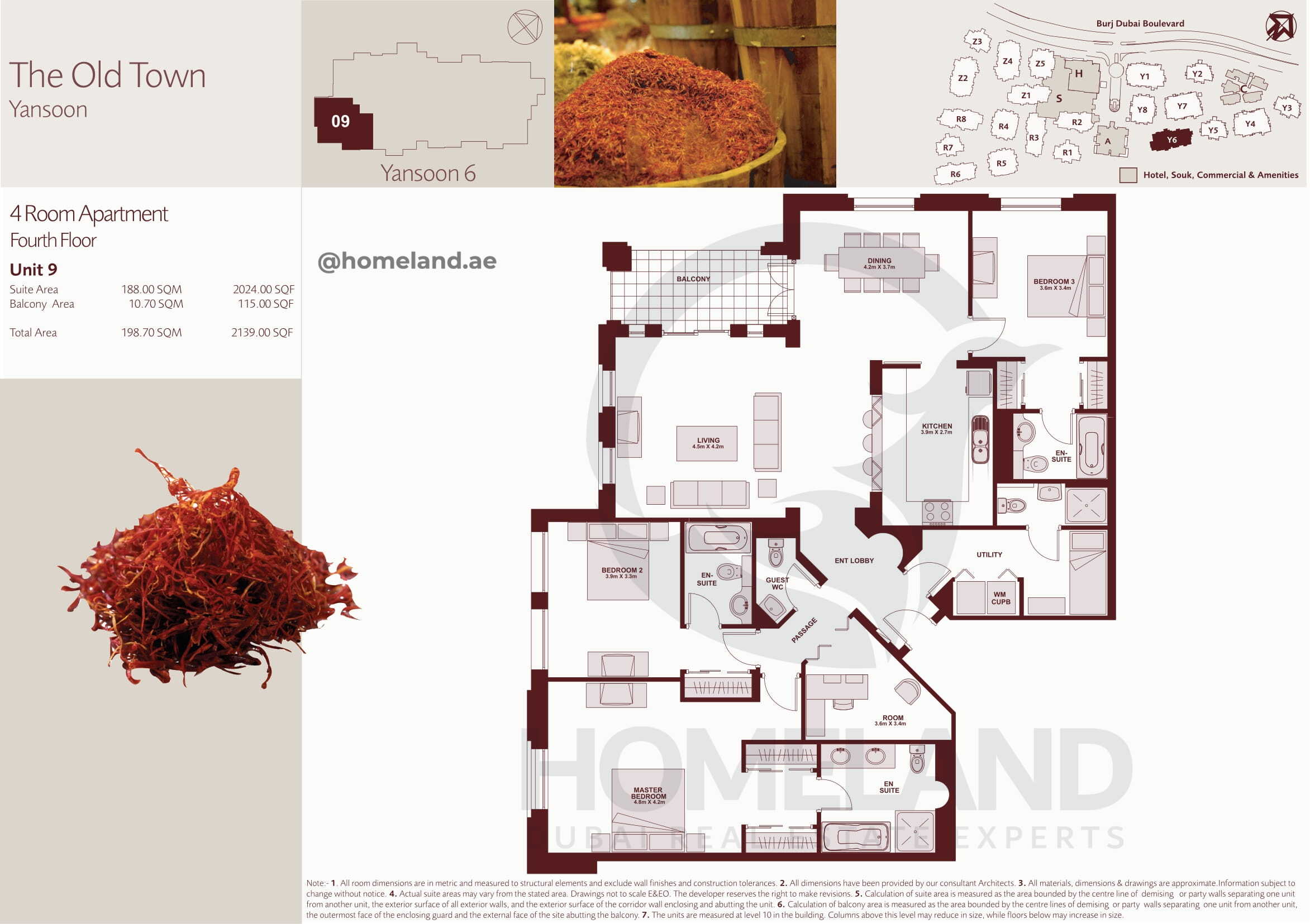 The Old Town Yansoon 6, Fourth Floor, 4 BR, Unit 9, 2139 SQFT