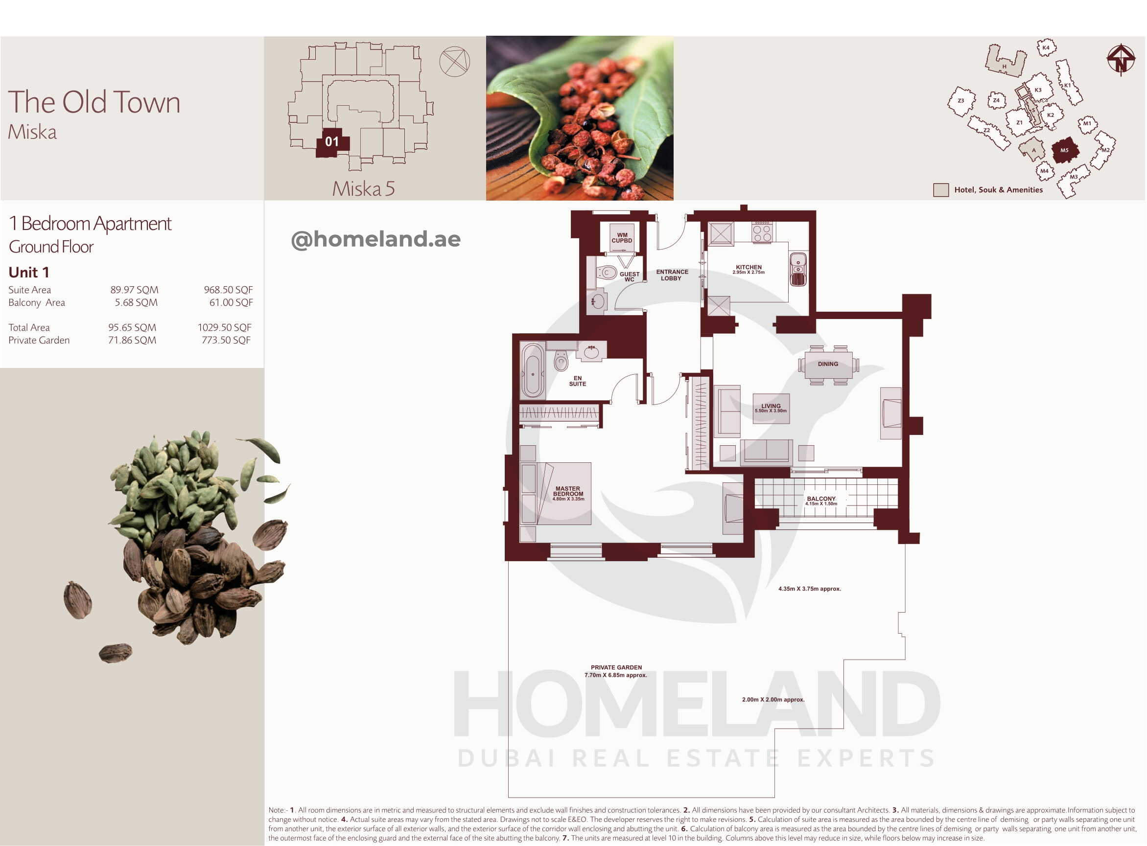 The Old Town Miska 5, Ground Floor, 1 BR, Unit 1, 1029+Garden SQFT