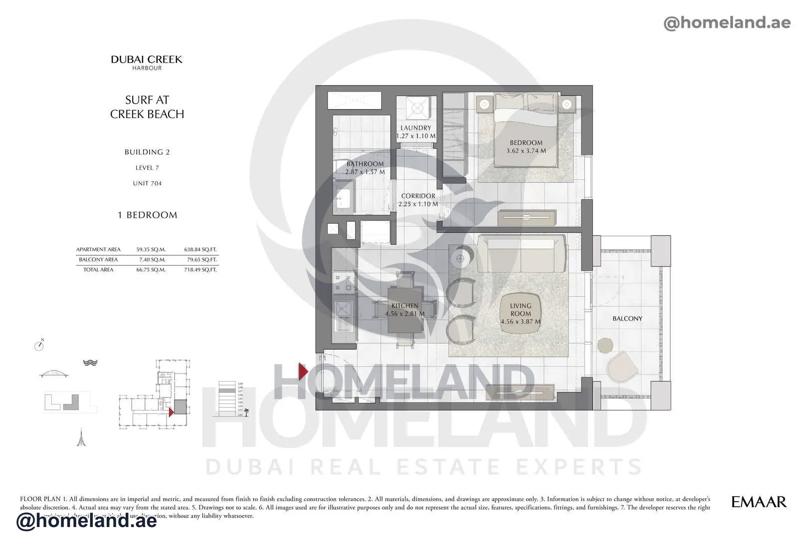 Surf, Building 2, Level 7, Unit 704, 1 BR, 718 SQFT