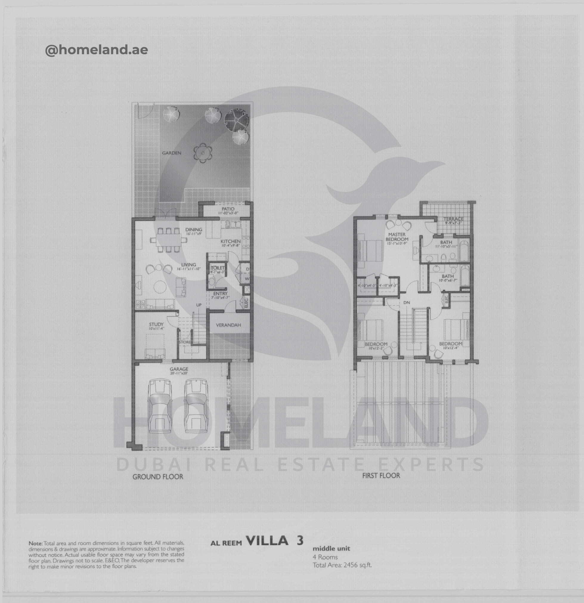 Al Reem 1, Villa 3, End Unit, 4 BR, 2456 SQFT