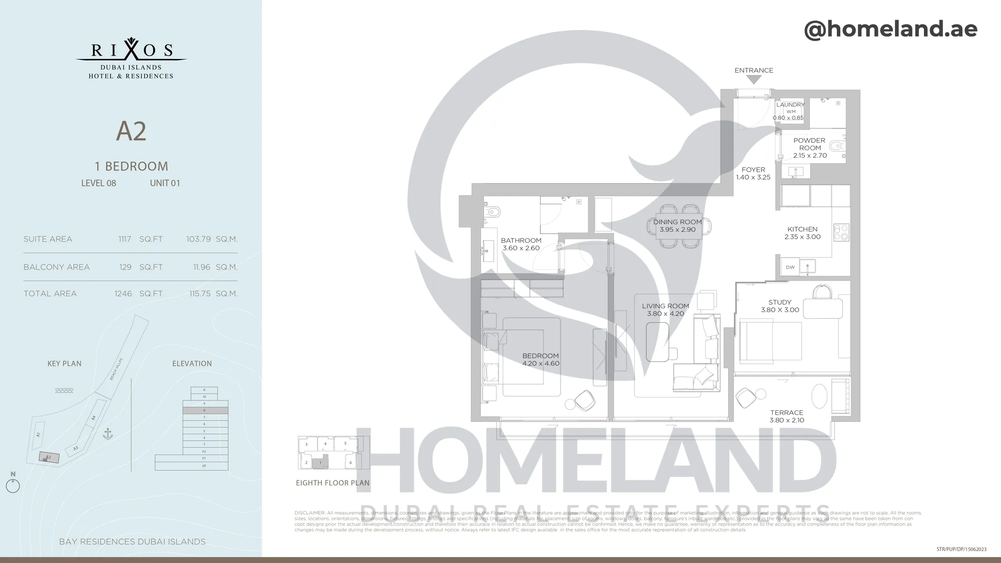 Rixos, A2, 1 BR, Level 8, Unit 01, 1246 SQFT