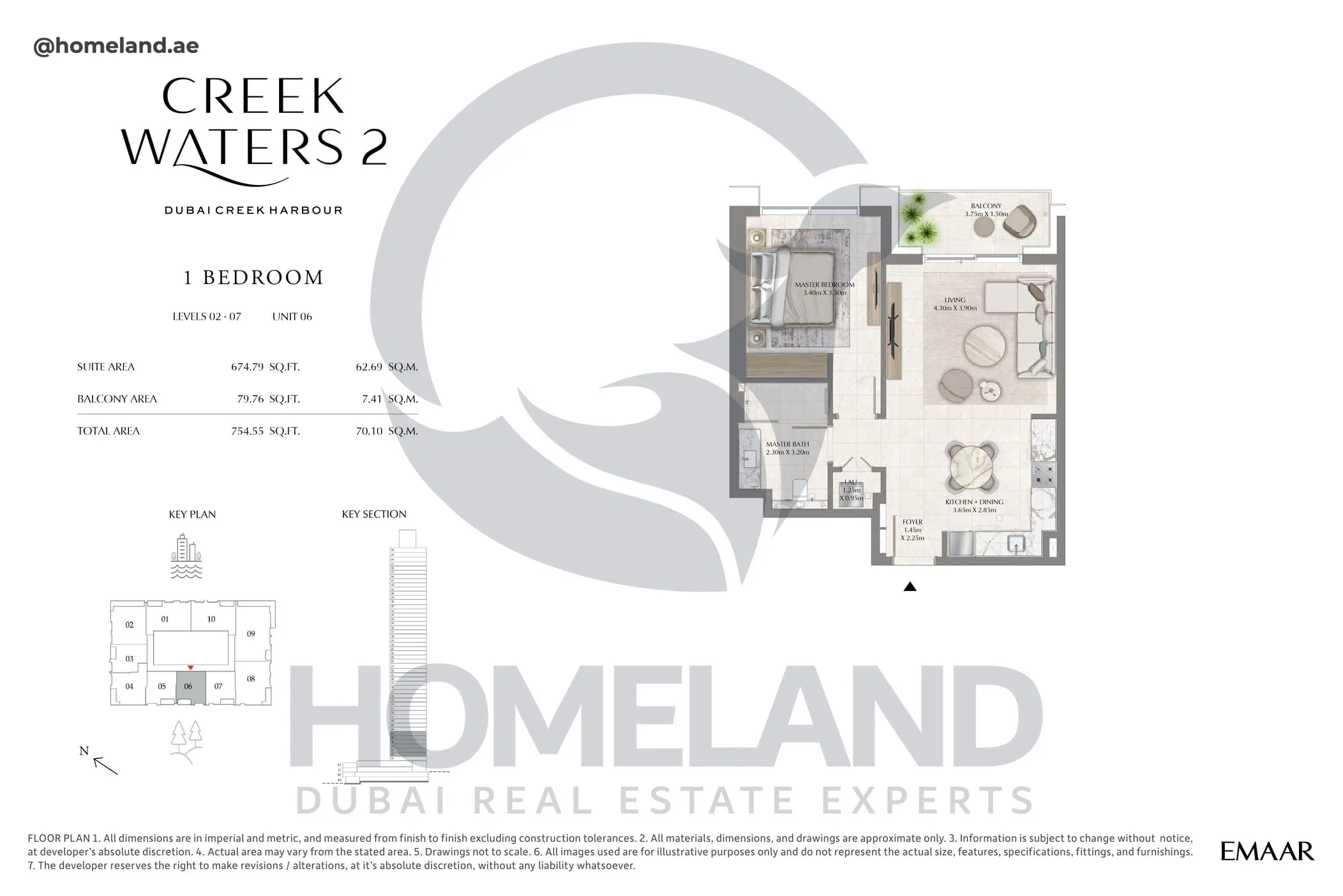 Creek Waters 2, 1BR, Levels 02-07, Unit 06, 754 SQFT