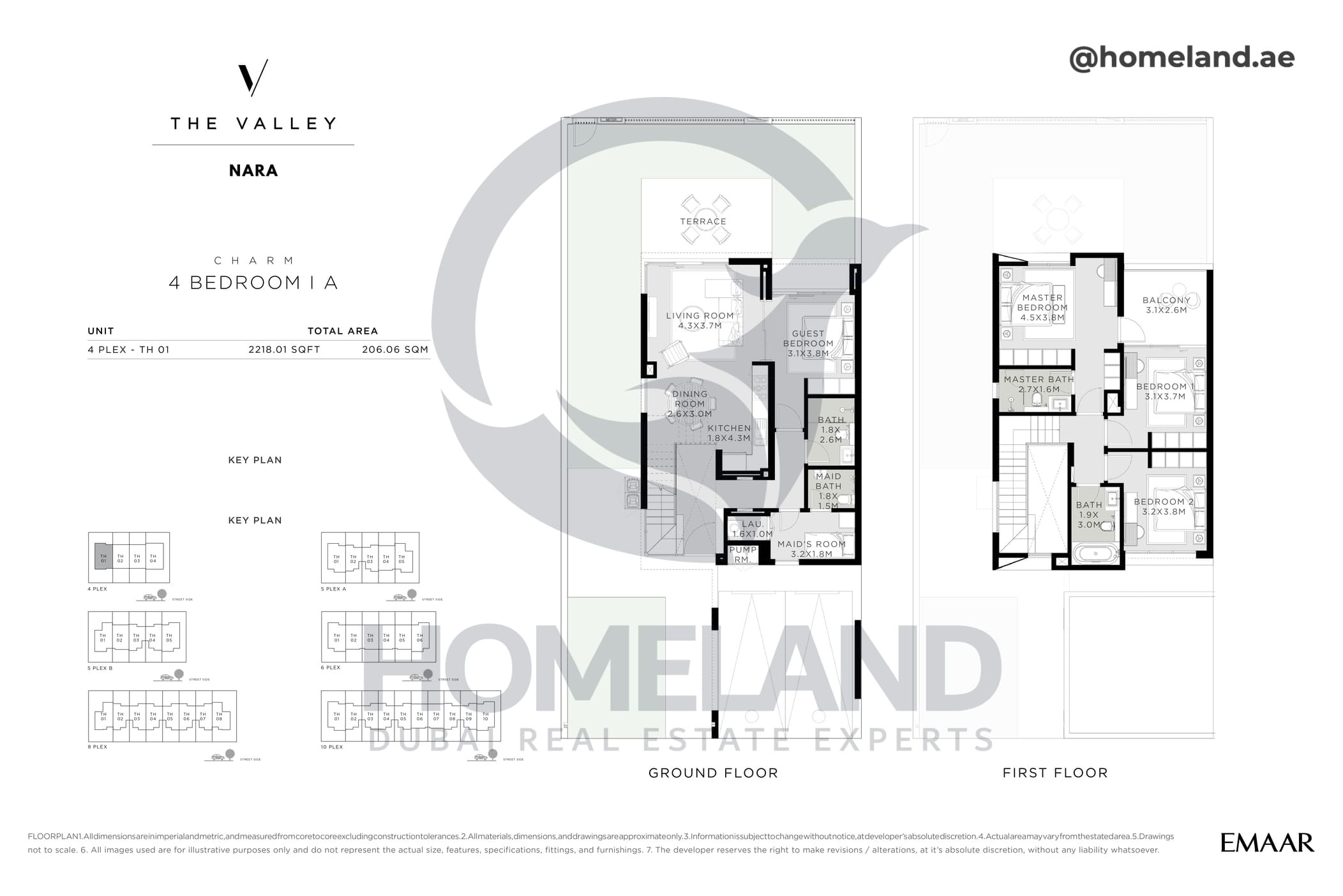 The Valley, Nara, Charm, 4 BR, Type A, Unit 4 Plex - TH 01. 2218 SQFT