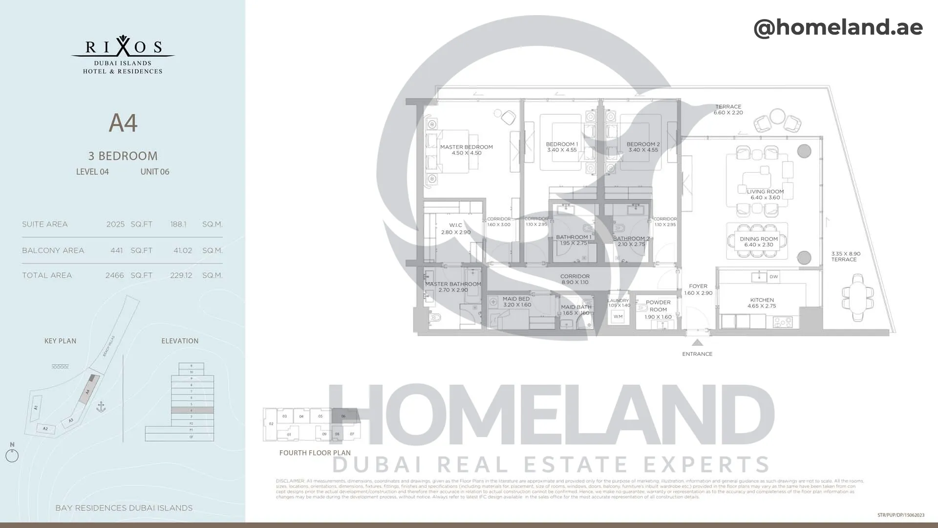 Rixos, A4, 3 BR, Level 4, Unit 06, 2466 SQFT